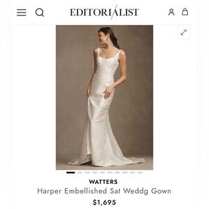 Watters Harper Ivory Embellished Bridal Gown. Never worn or altered. Size 14